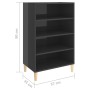 Aparador de madera contrachapada gris brillante 57x35x90 cm de vidaXL, Aparadores - Ref: Foro24-806129, Precio: 43,86 €, Desc...