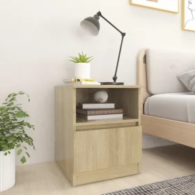 Mesitas de noche 2 uds contrachapada roble Sonoma 40x40x50 cm de vidaXL, Mesitas de noche - Ref: Foro24-806164, Precio: 62,50...
