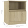 Mesitas de noche 2 uds contrachapada roble Sonoma 40x40x50 cm de vidaXL, Mesitas de noche - Ref: Foro24-806164, Precio: 63,03...
