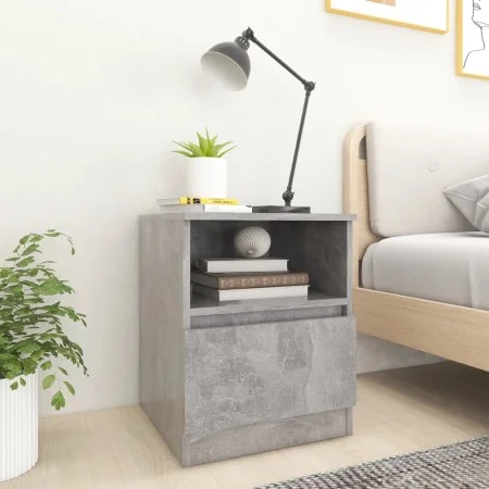 Engineered wood gray concrete bedside table 40x40x50 cm by vidaXL, Nightstands - Ref: Foro24-806165, Price: 34,91 €, Discount: %