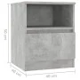 Engineered wood gray concrete bedside table 40x40x50 cm by vidaXL, Nightstands - Ref: Foro24-806165, Price: 34,91 €, Discount: %
