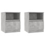 Mesitas de noche 2 uds contrachapada gris hormigón 40x40x50 cm de vidaXL, Mesitas de noche - Ref: Foro24-806166, Precio: 61,4...