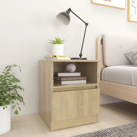 Mesita de noche madera contrachapada roble Sonoma 40x40x50 cm de vidaXL, Mesitas de noche - Ref: Foro24-806163, Precio: 50,82...