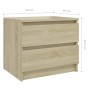 Nachttische 2 Stück Sonoma Eiche Sperrholz 50x39x43,5 cm von vidaXL, Nachttische - Ref: Foro24-806200, Preis: 81,00 €, Rabatt: %