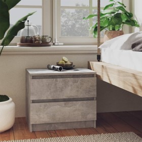 Concrete gray plywood bedside table 50x39x43.5cm by vidaXL, Nightstands - Ref: Foro24-806201, Price: 42,24 €, Discount: %