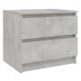 Mesita de noche madera contrachapada gris hormigón 50x39x43,5cm