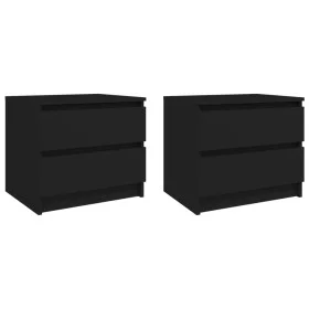 Nachttische 2 Stück schwarzes Sperrholz 50x39x43,5 cm von vidaXL, Nachttische - Ref: Foro24-806196, Preis: 74,48 €, Rabatt: %