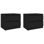 Mesitas de noche 2 uds madera contrachapada negro 50x39x43,5 cm de vidaXL, Mesitas de noche - Ref: Foro24-806196, Precio: 74,...