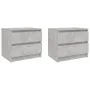 Mesitas de noche 2 uds contrachapada gris hormigón 50x39x43,5cm de vidaXL, Mesitas de noche - Ref: Foro24-806202, Precio: 69,...