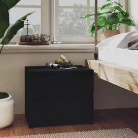 Mesita de noche madera contrachapada negro 50x39x43,5 cm de vidaXL, Mesitas de noche - Ref: Foro24-806195, Precio: 53,00 €, D...