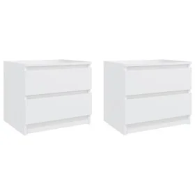 Nachttische, 2 Stück, weißes Sperrholz, 50 x 39 x 43,5 cm von vidaXL, Nachttische - Ref: Foro24-806194, Preis: 89,75 €, Rabat...