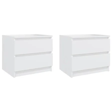 Nachttische, 2 Stück, weißes Sperrholz, 50 x 39 x 43,5 cm von vidaXL, Nachttische - Ref: Foro24-806194, Preis: 89,75 €, Rabat...