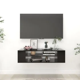 Mueble de TV colgante madera contrachapada negro 100x30x26,5 cm de vidaXL, Muebles TV - Ref: Foro24-806230, Precio: 44,82 €, ...