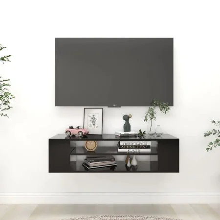 Black plywood hanging TV cabinet 100x30x26.5 cm by vidaXL, TV Furniture - Ref: Foro24-806230, Price: 44,82 €, Discount: %