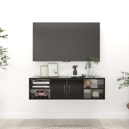 Black plywood wall shelf 102x30x29 cm by vidaXL, Shelves and shelves - Ref: Foro24-806257, Price: 64,41 €, Discount: %