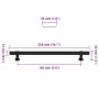 Tiradores para armarios 5 uds acero inoxidable negro 192 mm