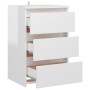 Mesita de noche madera contrachapada blanco brillo 40x35x62,5cm de vidaXL, Mesitas de noche - Ref: Foro24-806223, Precio: 77,...