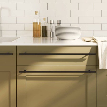 Tiradores para armarios 5 uds acero inoxidable negro 480 mm en Pomos y picaportes de armarios | Comprar online en Foro24