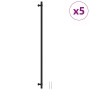 Tiradores para armarios 5 uds acero inoxidable negro 480 mm
