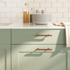 Tiradores para armarios 10 uds acero inoxidable bronce 96 mm