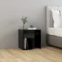 Black plywood bedside table 40x30x40 cm by vidaXL, Nightstands - Ref: Foro24-806330, Price: 31,64 €, Discount: %