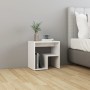 Glossy white plywood nightstand 40x30x40 cm by vidaXL, Nightstands - Ref: Foro24-806340, Price: 30,71 €, Discount: %