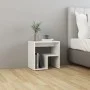 Mesita de noche madera contrachapada blanco brillo 40x30x40 cm de vidaXL, Mesitas de noche - Ref: Foro24-806340, Precio: 31,1...