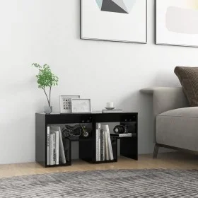 Mesitas de noche 2 uds madera contrachapada negro 40x30x40 cm de vidaXL, Mesitas de noche - Ref: Foro24-806331, Precio: 48,15...