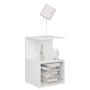 Mesita de noche madera contrachapada blanco brillo 35x35x55 cm de vidaXL, Mesitas de noche - Ref: Foro24-806358, Precio: 34,2...