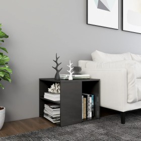 Mesa auxiliar madera contrachapada gris brillante 50x50x45 cm de vidaXL, Mesas auxiliares - Ref: Foro24-806390, Precio: 41,19...