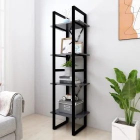 4-tier shelving unit gray plywood 40x30x140 cm by vidaXL, Bookcases and shelves - Ref: Foro24-806419, Price: 46,45 €, Discoun...