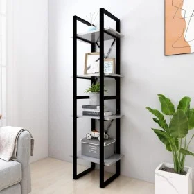 4-tier concrete gray plywood shelf 40x30x140cm by vidaXL, Bookcases and shelves - Ref: Foro24-806421, Price: 65,40 €, Discoun...