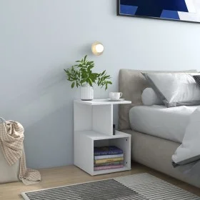 White engineered wood bedside table 35x35x55 cm by vidaXL, Nightstands - Ref: Foro24-806346, Price: 30,77 €, Discount: %