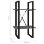 2-stöckiges Regal aus grauem Sperrholz, 40 x 30 x 70 cm von vidaXL, Bücherregale und Regale - Ref: Foro24-806409, Preis: 28,1...