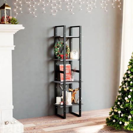 4-tier solid gray pine wood shelf 40x30x140 cm by vidaXL, Bookcases and shelves - Ref: Foro24-806424, Price: 47,86 €, Discoun...