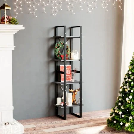 4-tier solid gray pine wood shelf 40x30x140 cm by vidaXL, Bookcases and shelves - Ref: Foro24-806424, Price: 47,86 €, Discoun...