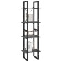 4-tier solid gray pine wood shelf 40x30x140 cm by vidaXL, Bookcases and shelves - Ref: Foro24-806424, Price: 47,86 €, Discoun...