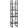 4-tier solid gray pine wood shelf 40x30x140 cm by vidaXL, Bookcases and shelves - Ref: Foro24-806424, Price: 47,86 €, Discoun...
