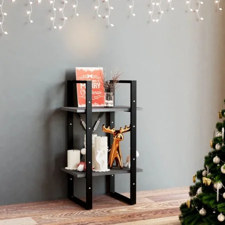 2-tier solid gray pine wood shelf 40x30x70 cm by vidaXL, Bookcases and shelves - Ref: Foro24-806414, Price: 28,71 €, Discount: %