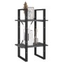 2-stöckiges Regal aus massivem grauem Kiefernholz, 40 x 30 x 70 cm von vidaXL, Bücherregale und Regale - Ref: Foro24-806414, ...