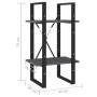 2-stöckiges Regal aus massivem grauem Kiefernholz, 40 x 30 x 70 cm von vidaXL, Bücherregale und Regale - Ref: Foro24-806414, ...