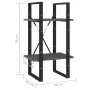 2-tier solid gray pine wood shelf 40x30x70 cm by vidaXL, Bookcases and shelves - Ref: Foro24-806414, Price: 28,71 €, Discount: %