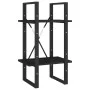 2-tier solid black pine wood shelf 40x30x70 cm by vidaXL, Bookcases and shelves - Ref: Foro24-806416, Price: 35,92 €, Discoun...