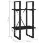 2-tier solid black pine wood shelf 40x30x70 cm by vidaXL, Bookcases and shelves - Ref: Foro24-806416, Price: 36,29 €, Discoun...