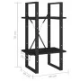 2-tier solid black pine wood shelf 40x30x70 cm by vidaXL, Bookcases and shelves - Ref: Foro24-806416, Price: 35,92 €, Discoun...