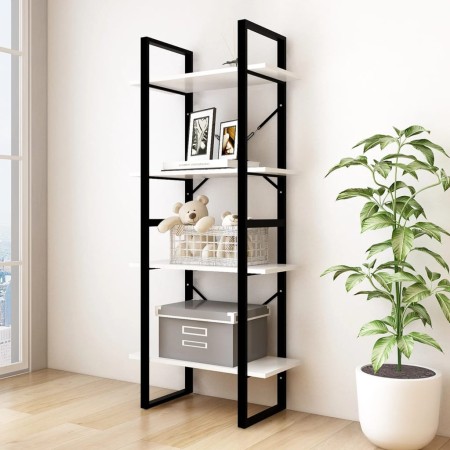 Solid white pine wood 4-level shelf 60x30x140 cm by vidaXL, Bookcases and shelves - Ref: Foro24-806443, Price: 66,32 €, Disco...