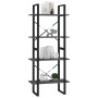 4-tier solid gray pine wood shelf 60x30x140 cm by vidaXL, Bookcases and shelves - Ref: Foro24-806444, Price: 51,96 €, Discoun...