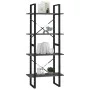 4-tier solid gray pine wood shelf 60x30x140 cm by vidaXL, Bookcases and shelves - Ref: Foro24-806444, Price: 51,96 €, Discoun...