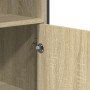 Aparador alto madera ingeniería roble Sonoma 79,5x35,5x137,5 cm