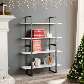 4-tier white plywood shelf 100x30x140 cm by vidaXL, Bookcases and shelves - Ref: Foro24-806477, Price: 54,69 €, Discount: %